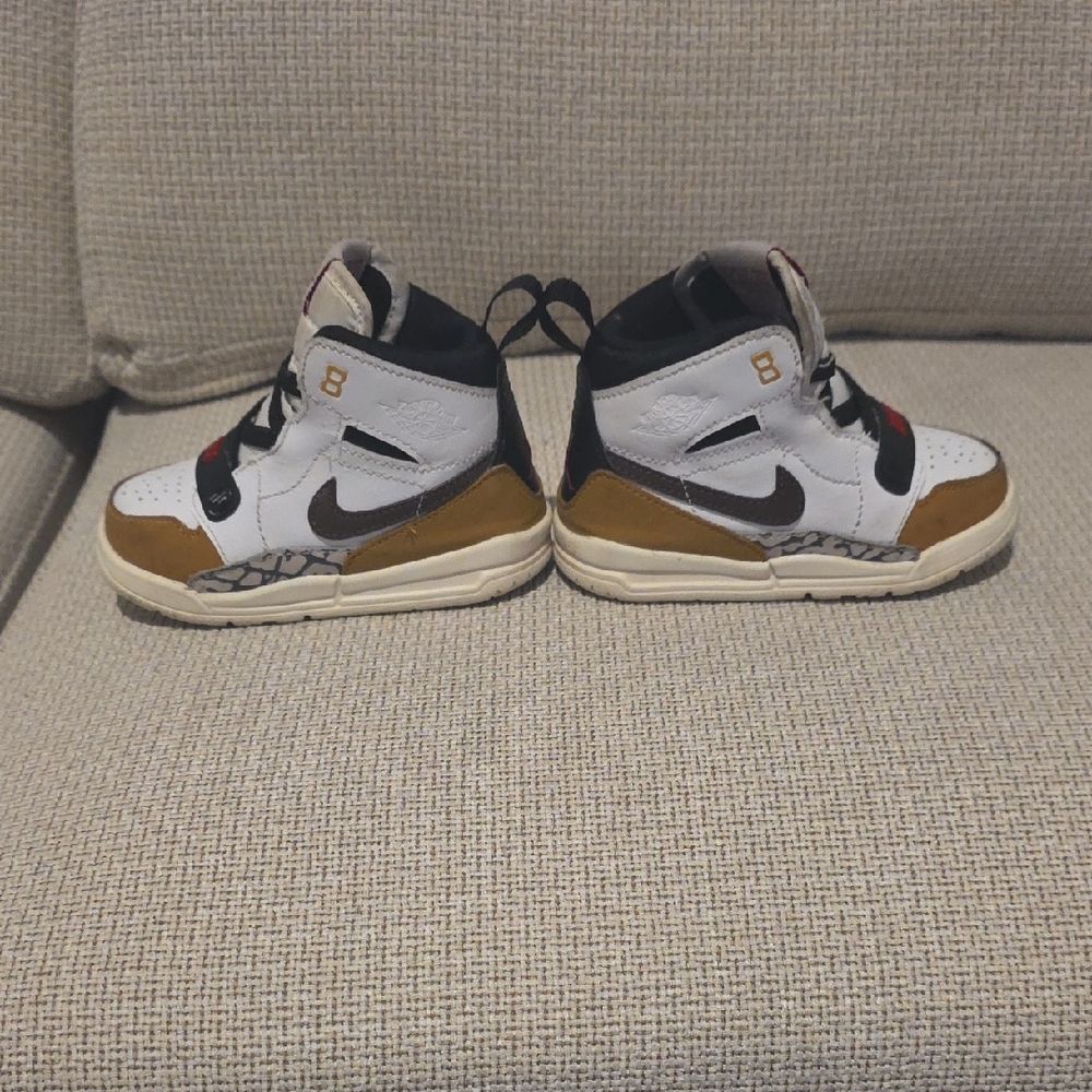 Nike White and Tan High-Top Sneakers